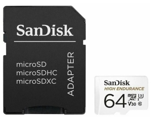 Карта памяти SanDisk High Endurance microSD 64 GB 10 class